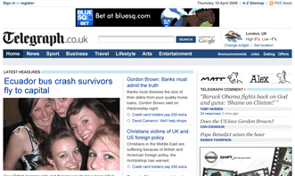 Telegraph.co.uk homepage