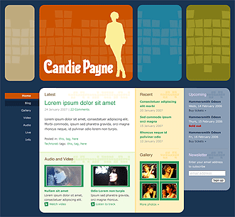CandiePayne.com homepage design